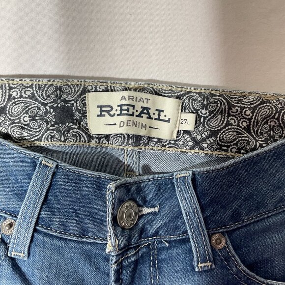 Ariat Womens Real Denim Bootcut Jeans Size 27L Medium Wash Stretch Casual - Picture 5 of 14